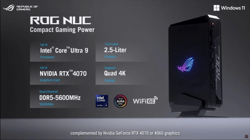 ASUS تكشف الستار عن جهاز كمبيوتر ROG NUC صغير الحجم القوي لعشاق الألعاب في معرض الإلكترونيات الاستهلاكية CES 2024