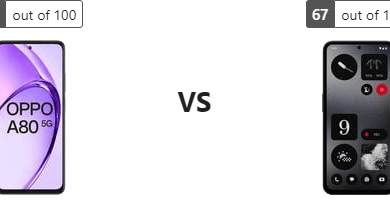 مراجعة فنية شاملة: Oppo A80 5G مقابل Nothing CMF Phone 1