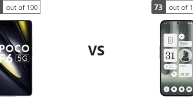 تقييم علمي: خصائص Xiaomi Poco F6 مقابل Nothing Phone (2a) Plus