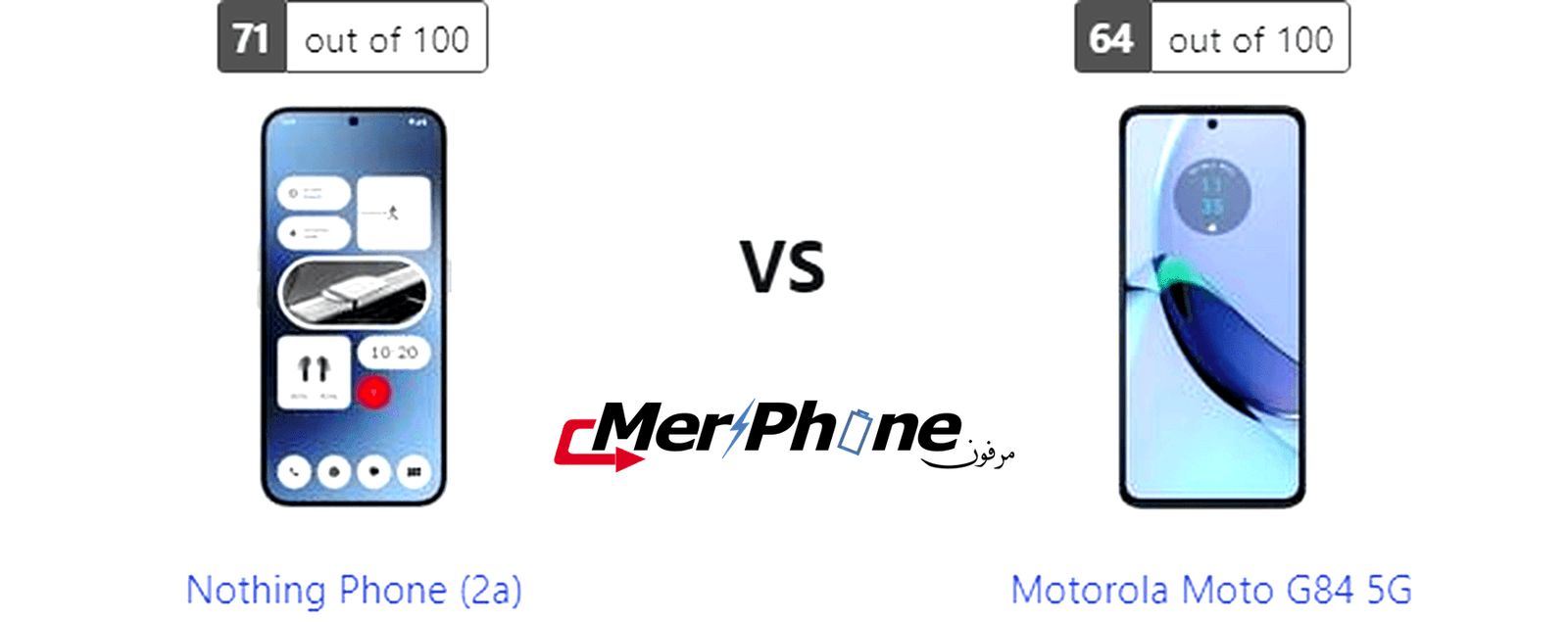 مراجعة علمية دقيقة: Nothing Phone (2a) ضد Motorola Moto G84 5G