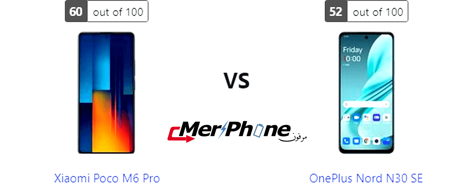 جدول مقارنة بين Xiaomi Poco M6 Pro و OnePlus Nord N30 SE