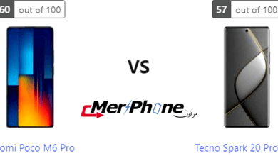 جدول مقارنة بين Xiaomi Poco M6 Pro و Tecno Spark 20 Pro Plus