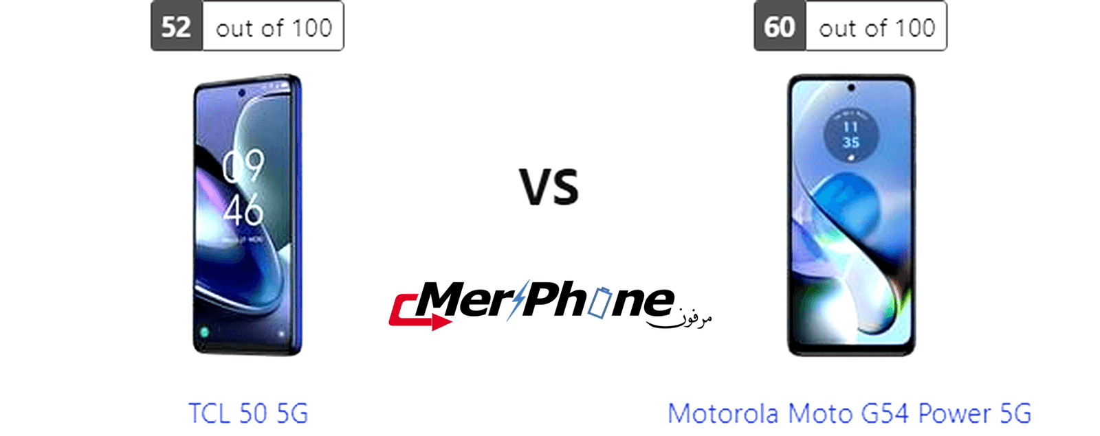 معركة التكنولوجيا المتقدمة: TCL 50 5G ضد Motorola Moto G54 Power 5G