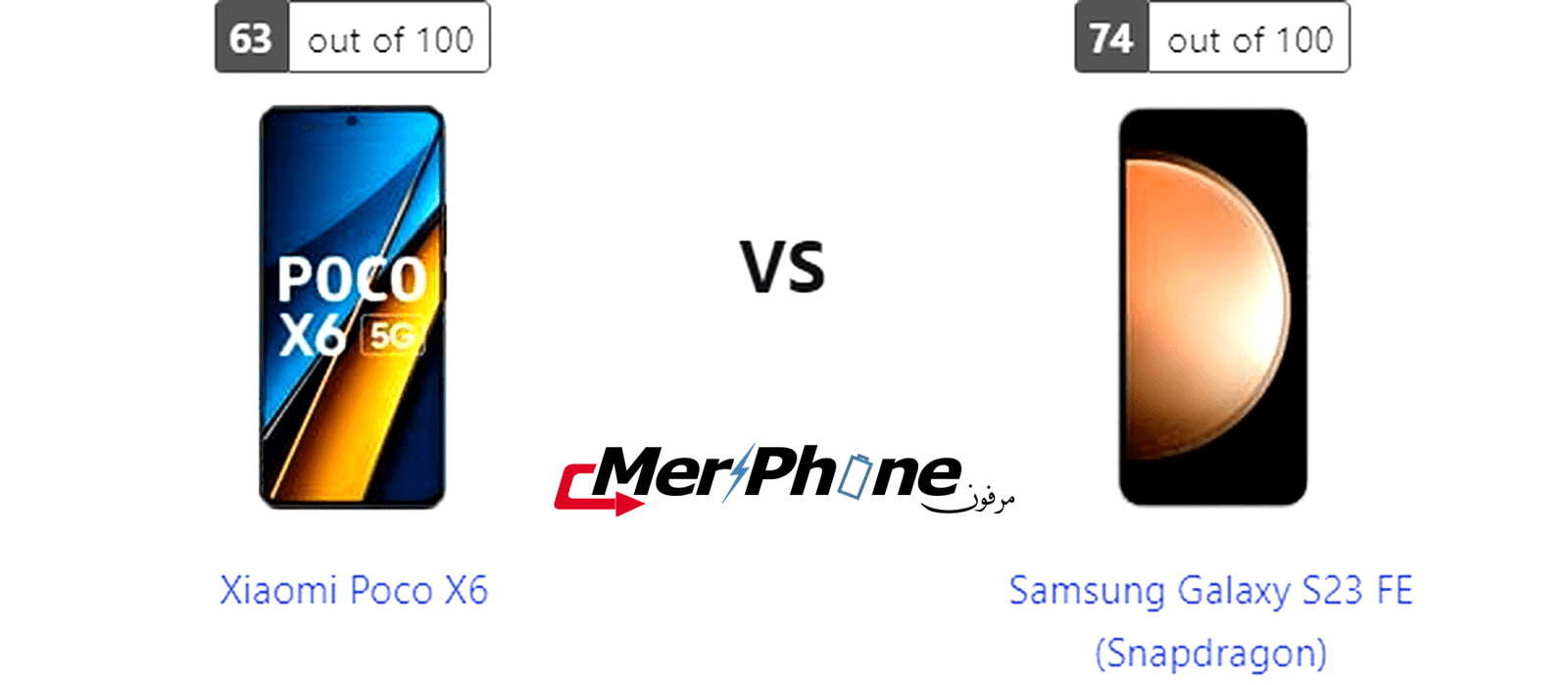 مقارنة Xiaomi Poco X6 مع Samsung Galaxy S23 FE (Snapdragon)