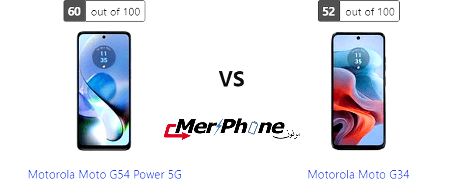 دليل المستهلك الذكي: مفاضلة Motorola Moto G54 Power 5G مع Motorola Moto G34