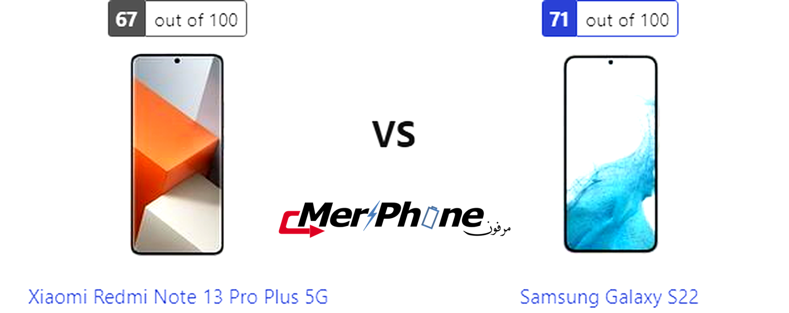 مقارنة مواصفات Xiaomi Redmi Note 13 Pro Plus 5G و Samsung Galaxy S22