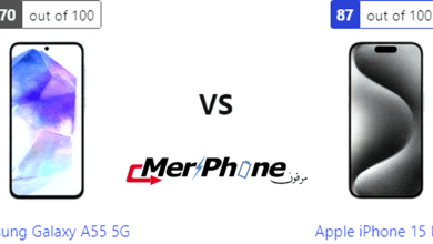 تقييم متخصص: مواصفات Samsung Galaxy A55 5G و Apple iPhone 15 Pro