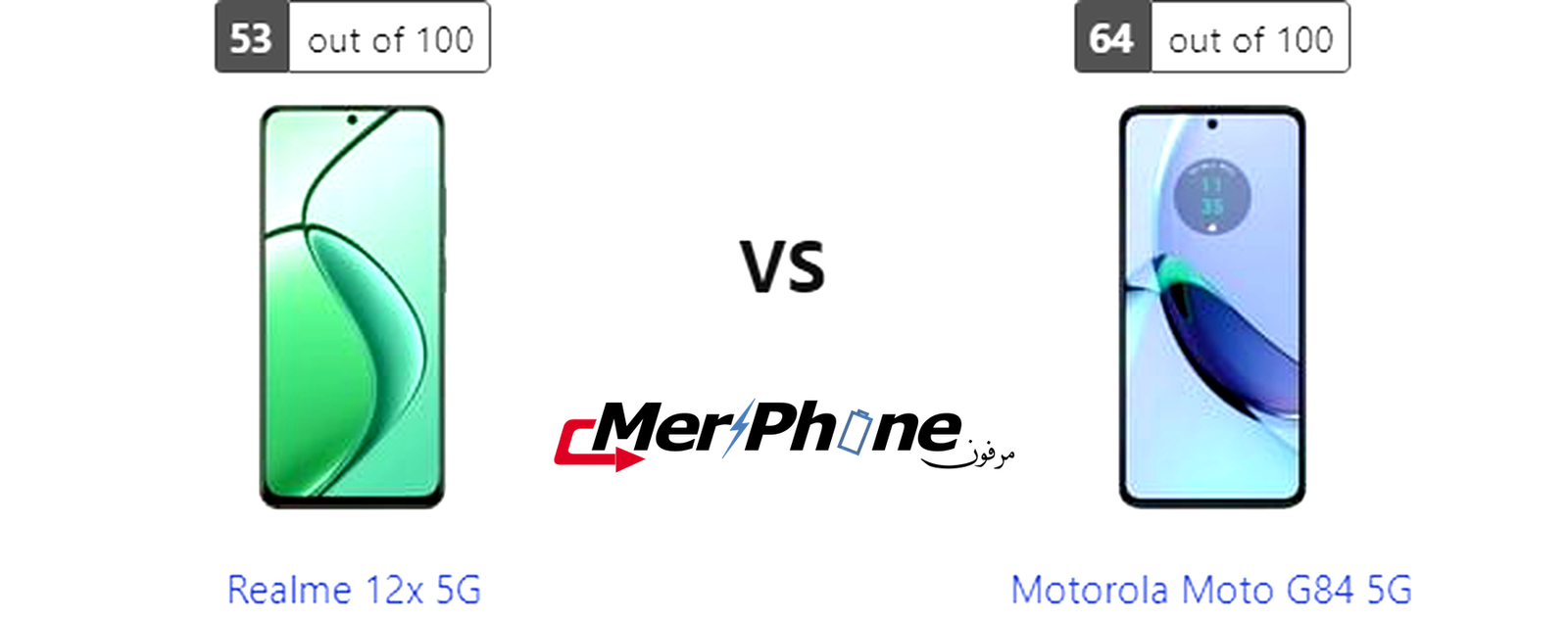 معركة الهواتف المتقدمة: مقارنة Realme 12x 5G و Motorola Moto G84 5G