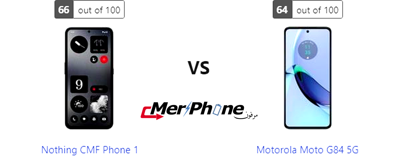 دليل الاختيار الذكي: Nothing CMF Phone 1 مقابل Motorola Moto G84 5G