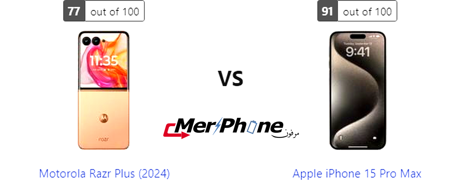 تقييم فني: خصائص Motorola Razr Plus (2024) و Apple iPhone 15 Pro Max