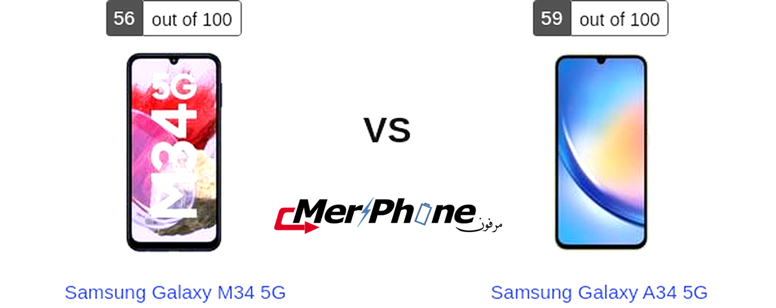 تقرير مفصل للمواصفات: Samsung Galaxy M34 5G ضد Samsung Galaxy A34 5G