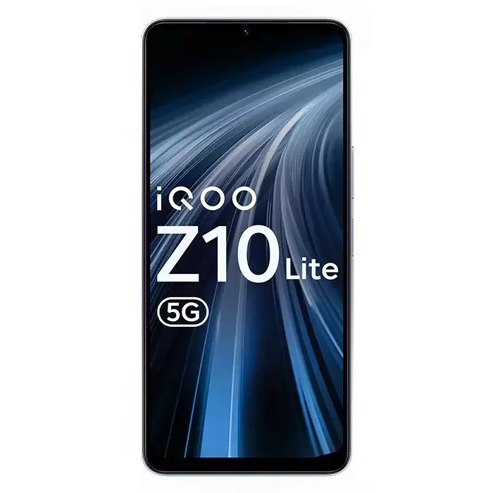 شاشة هاتف فيفو آيكيو Z10 لايت (Vivo iQOO Z10 Lite) وهي تعمل، مع التركيز على الثقب الخاص بالكاميرا الأمامية وسطوع الألوان التي توفرها لوحة IPS LCD.