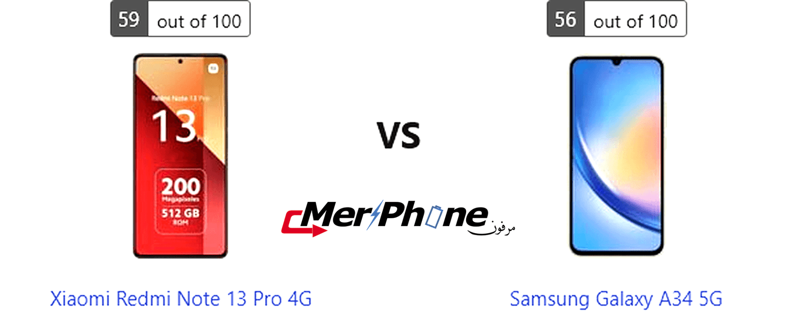 مقارنة Xiaomi Redmi Note 13 Pro 4G مع Samsung Galaxy A34 5G