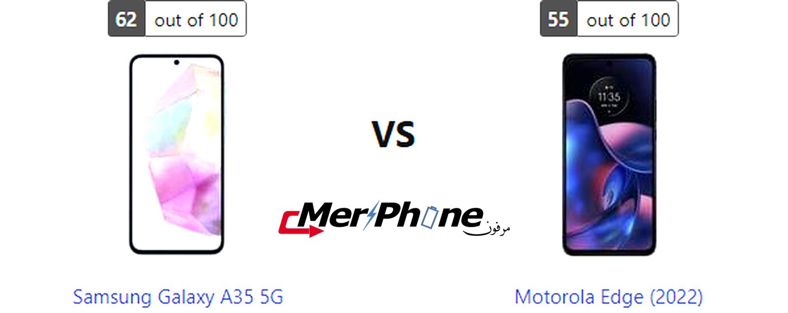معركة الهواتف: Samsung Galaxy A35 5G يواجه Motorola Edge (2022)