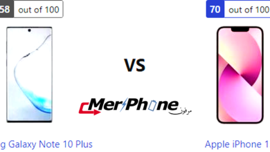 مقارنة الحرارة أثناء اللعب في Samsung Galaxy Note 10 Plus و Apple iPhone 13