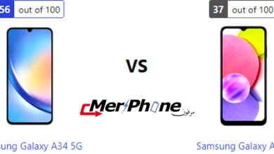 صورة توضح شعار الشركة على Samsung Galaxy A34 5G و Samsung Galaxy A03s