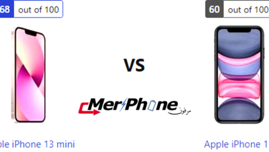 مقارنة تفاصيل التصنيع في Apple iPhone 13 mini و Apple iPhone 11