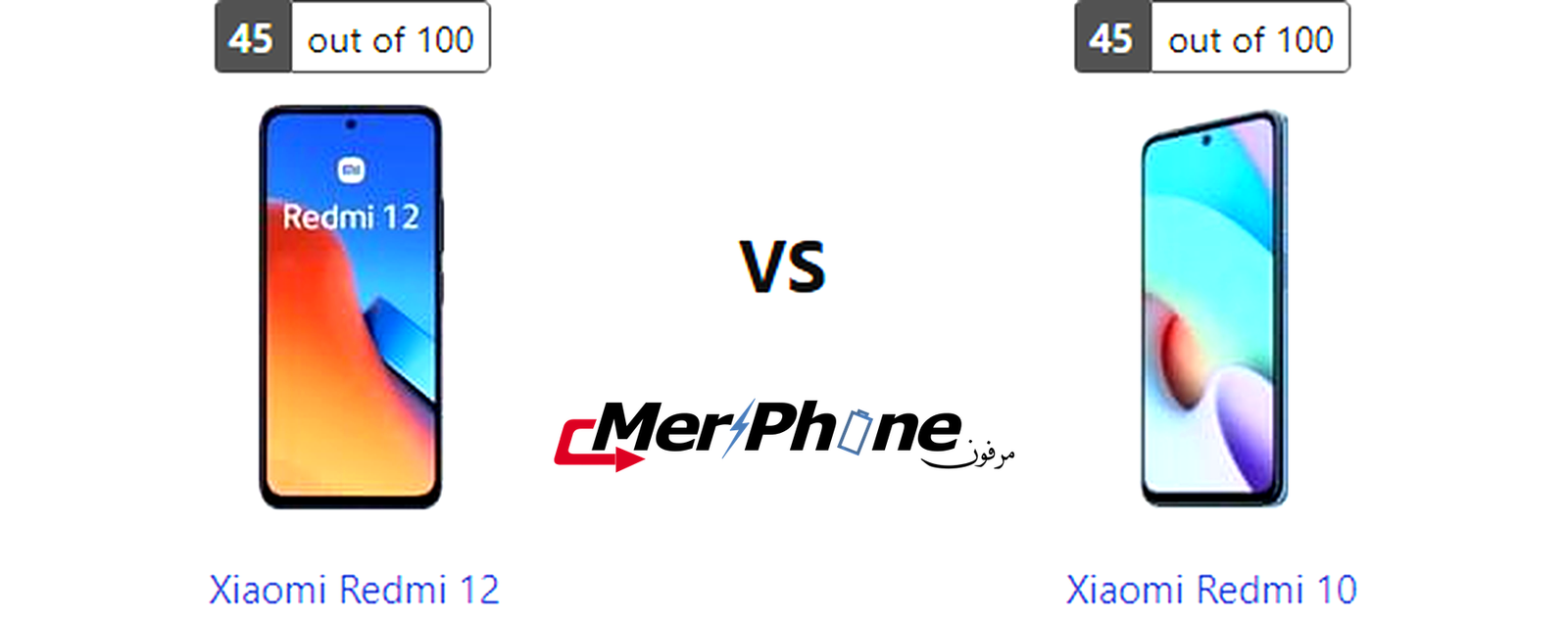 صورة توضح استهلاك البطارية في Xiaomi Redmi 12 و Xiaomi Redmi 10