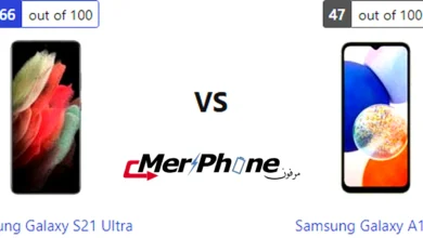 مقارنة انحناء الظهر في Samsung Galaxy S21 Ultra و Samsung Galaxy A14 5G
