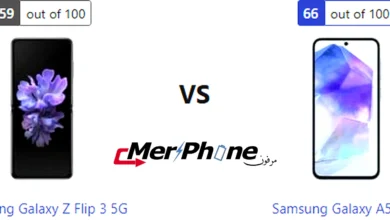صورة توضح نصوع الألوان في شاشة Samsung Galaxy Z Flip 3 5G و Samsung Galaxy A55 5G