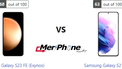 مقارنة ترتيب الأيقونات في Samsung Galaxy S23 FE (Exynos) و Samsung Galaxy S21 Plus