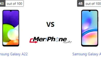 مقارنة شكل السماعات الخارجية في Samsung Galaxy A22 و Samsung Galaxy A05s