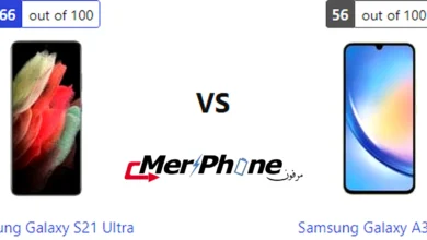 صورة توضح دعم الذاكرة الخارجية في Samsung Galaxy S21 Ultra و Samsung Galaxy A34 5G