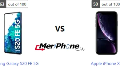 مقارنة دقة الشاشة والسطوع بين Samsung Galaxy S20 FE 5G و Apple iPhone XR