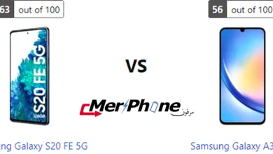 مقارنة دقة الشاشة والسطوع بين Samsung Galaxy S20 FE 5G و Samsung Galaxy A34 5G