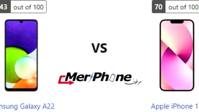 شكل النوتش والثقب في Samsung Galaxy A22 و Apple iPhone 13