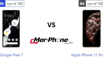 صورة توضح سرعة استجابة الشاشة في Google Pixel 7 و Apple iPhone 11 Pro Max