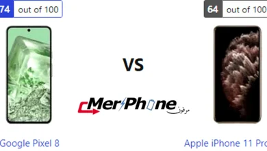 صورة توضح التصوير العريض في Google Pixel 8 و Apple iPhone 11 Pro Max