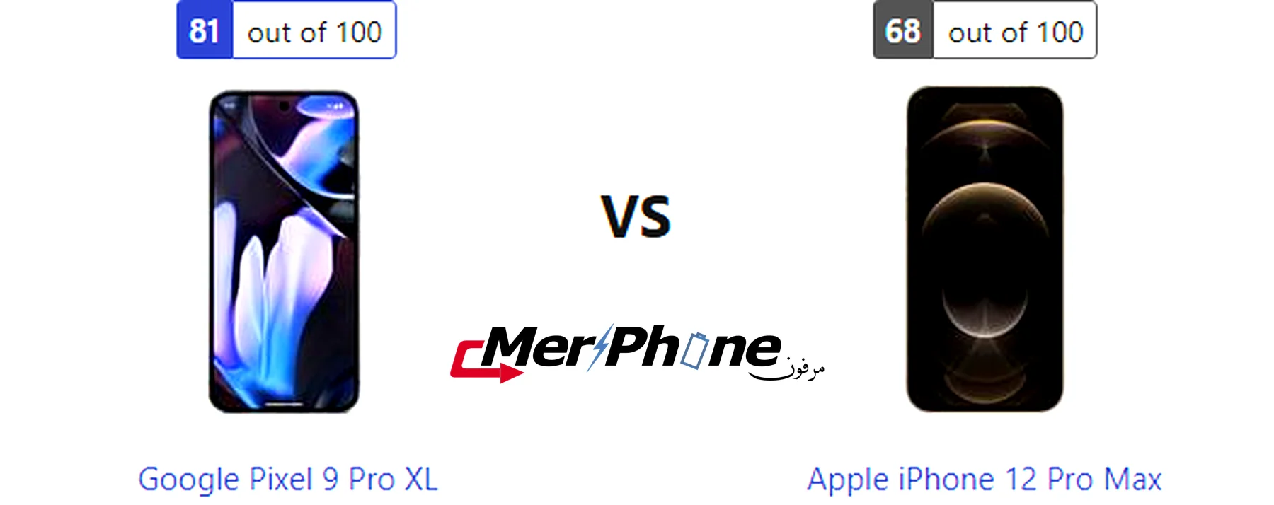 مقارنة شكل السماعات الخارجية في Google Pixel 9 Pro XL و Apple iPhone 12 Pro Max