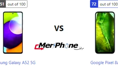 صورة توضح بصمات الأصابع على ظهر Samsung Galaxy A52 5G و Google Pixel 8a
