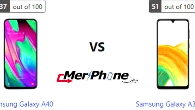 مقارنة زوايا الرؤية في شاشة Samsung Galaxy A40 و Samsung Galaxy A33 5G