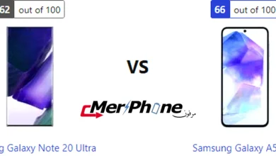 مقارنة انحناء الظهر في Samsung Galaxy Note 20 Ultra و Samsung Galaxy A55 5G