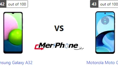 مقارنة شكل السماعات الخارجية في Samsung Galaxy A32 و Motorola Moto G14