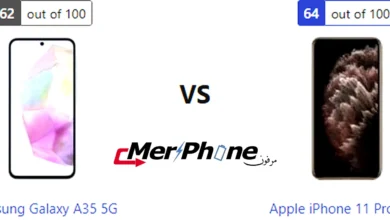 مقارنة لوحة الإشعارات في Samsung Galaxy A35 5G و Apple iPhone 11 Pro Max