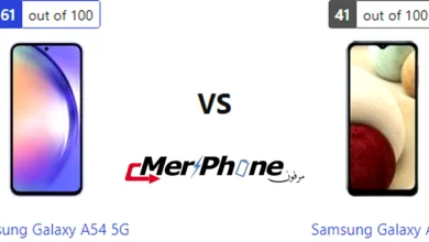 صورة توضيحية لعلبة Samsung Galaxy A54 5G و Samsung Galaxy A12