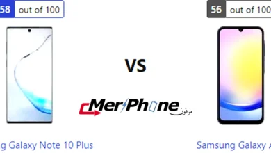 مقارنة دقة الشاشة والسطوع بين Samsung Galaxy Note 10 Plus و Samsung Galaxy A25
