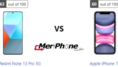 صورة توضح الفلاتر المتاحة في Xiaomi Redmi Note 13 Pro 5G و Apple iPhone 11