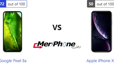 شكل النوتش والثقب في Google Pixel 8a و Apple iPhone XR
