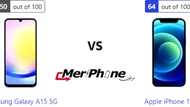 صورة تستعرض ألوان Samsung Galaxy A15 5G و Apple iPhone 12