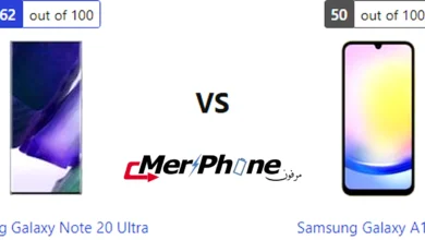مقارنة ترتيب الأيقونات في Samsung Galaxy Note 20 Ultra و Samsung Galaxy A15 5G
