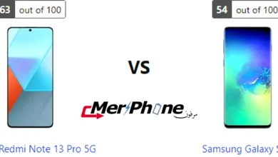 صورة توضح شعار الشركة على Xiaomi Redmi Note 13 Pro 5G و Samsung Galaxy S10