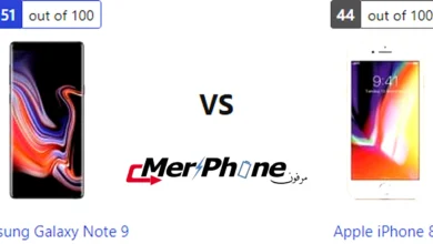 صورة توضح حجم النوتش في Samsung Galaxy Note 9 و Apple iPhone 8