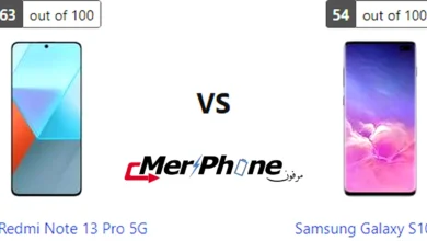 لقطة جانبية توضح سمك Xiaomi Redmi Note 13 Pro 5G مقارنة بـ Samsung Galaxy S10 Plus