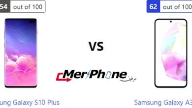 صورة توضح بصمات الأصابع على ظهر Samsung Galaxy S10 Plus و Samsung Galaxy A35 5G