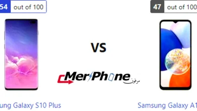 صورة توضح مقاومة الماء في Samsung Galaxy S10 Plus و Samsung Galaxy A14 5G