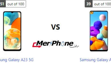 مقارنة شكل السماعات الخارجية في Samsung Galaxy A23 5G و Samsung Galaxy A21s